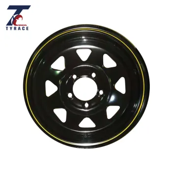 SUNRAYSI14x6 5/114.3 14P BLACK STEEL WHEEL FOR BOAT CARAVAN TRAILER
