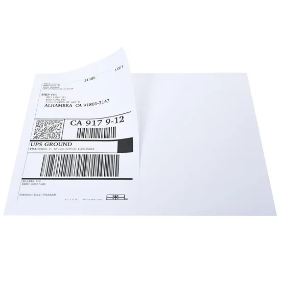 A4 wood free paper shipping label