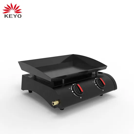 Custom Outdoor Portable Conversion Flat Top bbqgrill Barbeque 2 Burner Table Top Barbecue Stove Gas BBQ Plancha Grill