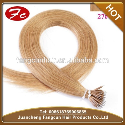 Nano loop human hair extension remy Indian Nano ring loop hair extensions color 27