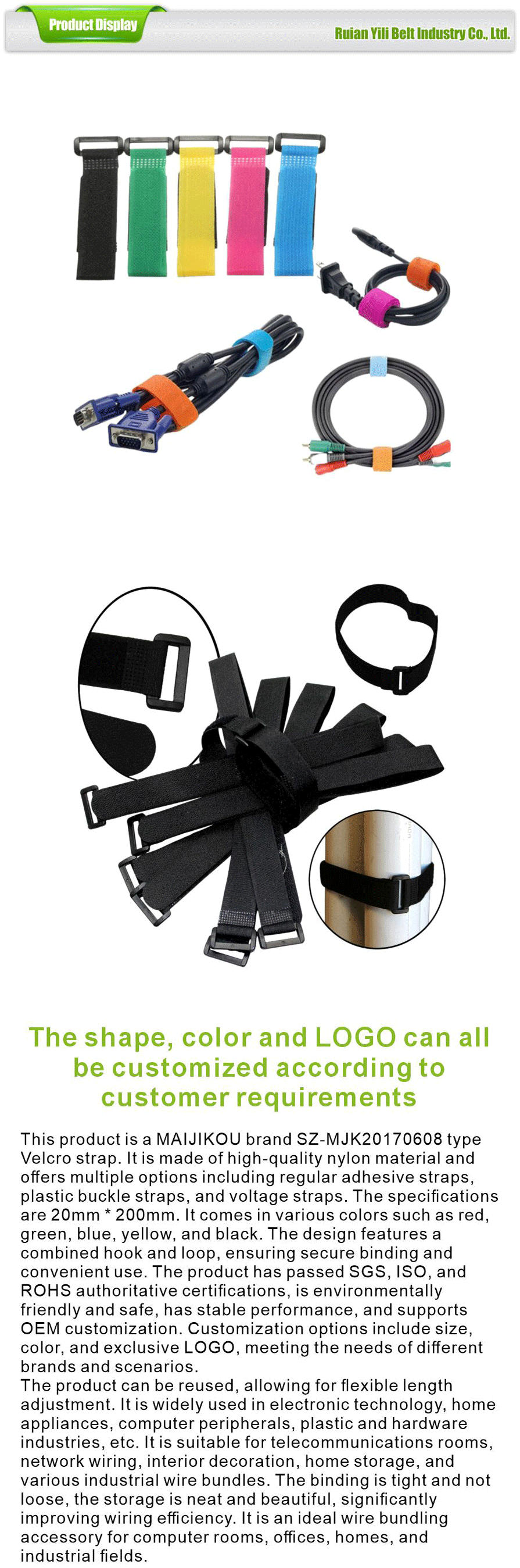 plastic buckle velcro fastener