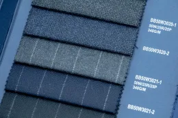 Navy Boucle 50% Wool Fabric