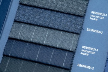 Navy Boucle 50% Wool Fabric