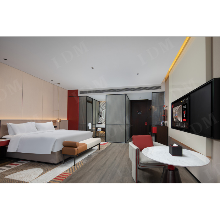 Quarto de hotel móveis de combinação de madeira maciça