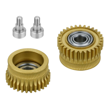 Upgraded Nickel Plated Metal DLC Coating Gold Dual Gear All-Metal Gear Kit for K1 K1C 3D Printer