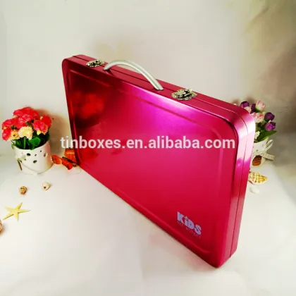 New product wholesale Custom rectangle suitcase metal tin