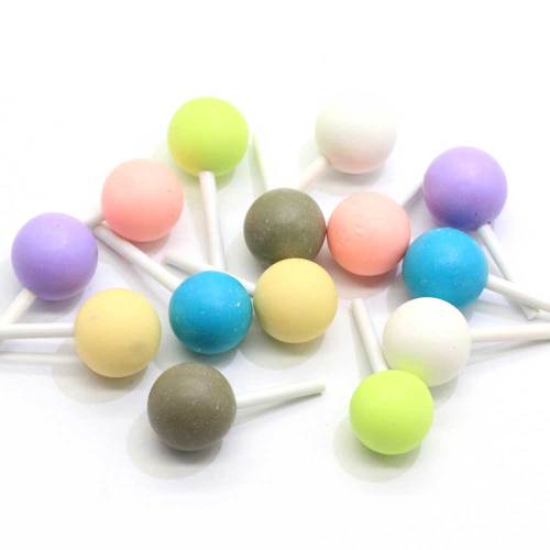 100pcs Cute Lollipop Polymer Clay Simulation Candy Cute Colorful Hot Selling for Birthday Cake Party Wall Desk Decoration DIY