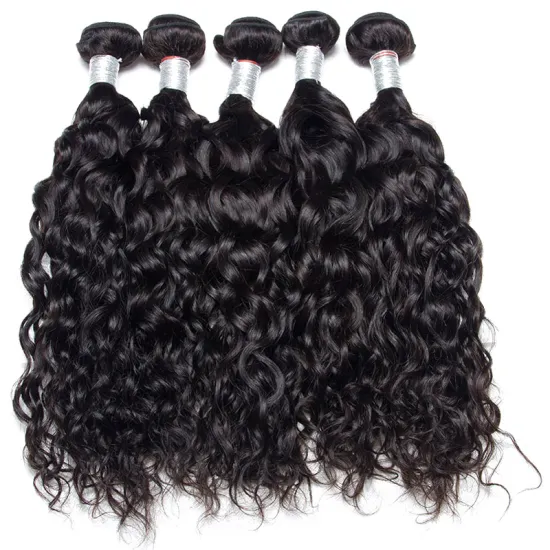 year-end wholesale promotion hair products cuticle aligned Peruvian human hair natural color water wave 9A bundles