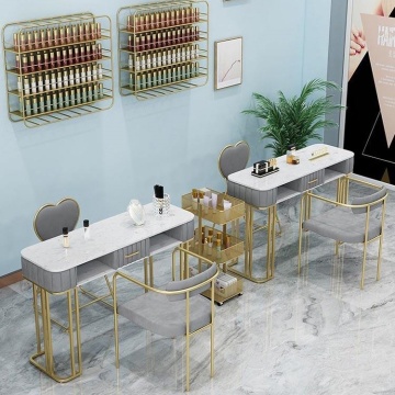 Modern Marble Velvet Beauty Salon Furniture - New Arrival Nail Manicure Table