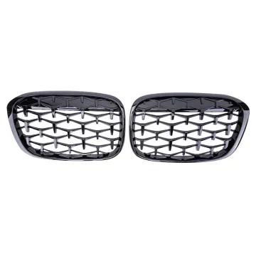 Replacement Grill for F48/F49 X1 Series 2016-2019 - Full Black Diamond Grille for Sedan Car Front