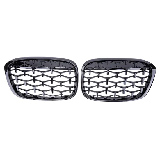 Replacement Grill for F48/F49 X1 Series 2016-2019 - Full Black Diamond Grille for Sedan Car Front