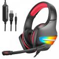 Auriculares de sonido estéreo de luz colorida para juegos de PC