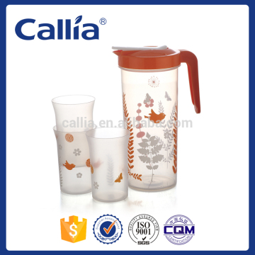 1.6L PP Stackable Water Pitcher Home Use Plastic Water Jugs with 3 cups
