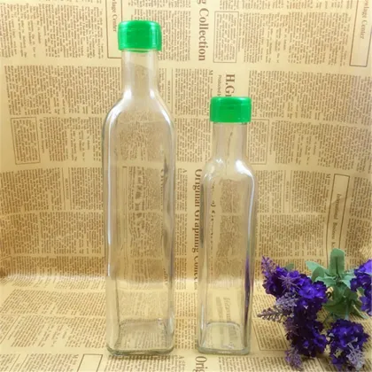high quality square glass bottles of olive oil sesame oil Fruit vinegar bottle with caps