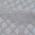 Punti floccati Tessuto ricamato con cordoncino a griglia diamantata