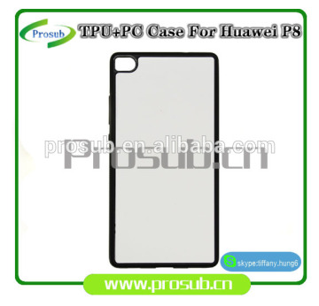 2d sublimation heat transfer PC +TPU silicon blank cell phone case for Prosub-Huawei P8