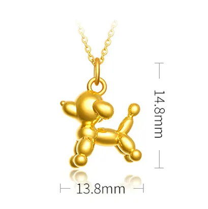 24K Solid Gold Teddy Dog Pure Jewelry Charms