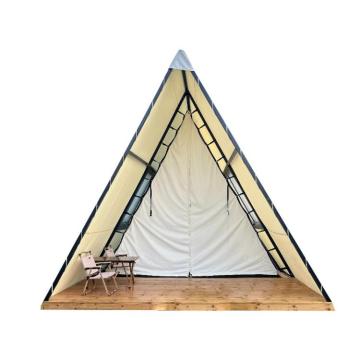 Khaki Triangle Tent for Rain Storm Outdoor Camping