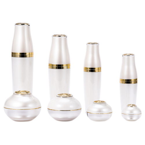 Hoogwaardige 30 ml 50 ml 100 ml 100 ml Plastic Acryl Gouden Witte Cosmetica Lege huidverzorging Face Cream Jars Set flessen Luxe