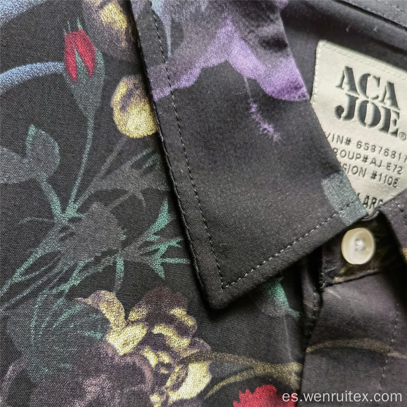 Camisas estampadas de solapa hawaiana de verano 100% algodón