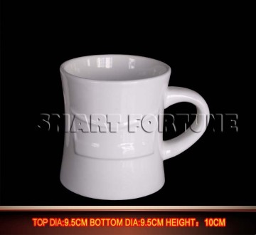 White Color Snow White Porcelain Mug Emossed Logo Coffee Ceramic Mug