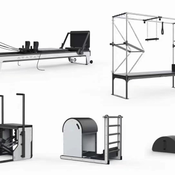 Professionelles Pilates -Ausrüstungsbündel: Stuhl, Wirbelsäulenkorrektor, Cadillac, Reformer - 5 Sets enthalten