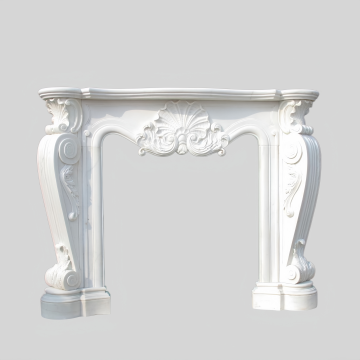 French White Resin Mantel with Rosette