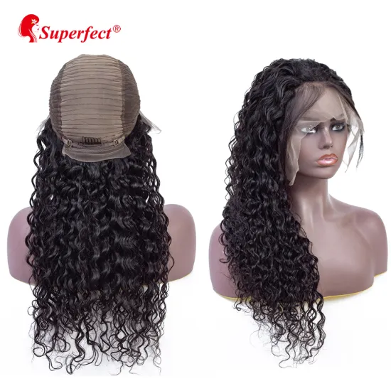 13x4  Human Hair Wig Virgin Brazilian Water Wave Lace Front Wigs Pre Plucked Natural Hairline With Baby Hair