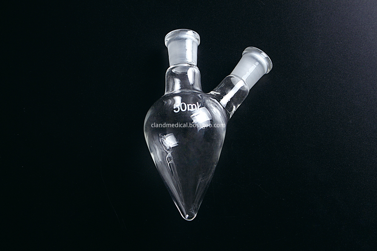 5014 Flask pear shape ,with two necks standard ground mouth