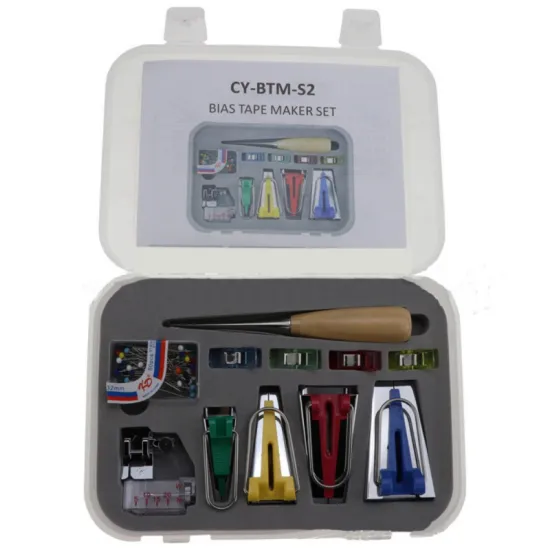 Machine Tools Binding Sew Multifunction Sewing Bias Tape Maker Set Cloth Strip Cola Belt Making Machine Curling Pull Tube Set2