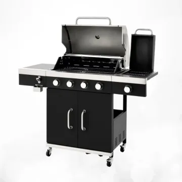 Black Gas BBQ Grill 4 Main Burner with Side Burner