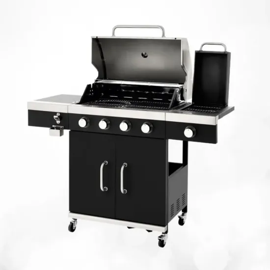 Black Gas BBQ Grill 4 Main Burner with Side Burner