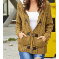 Womens Hooded Cardigans Button Outerwear