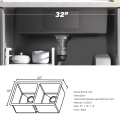 32x18 Ръчно изработена кухненска мивка от неръждаема стомана