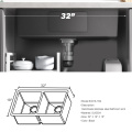 32x18 Fregadero de cocina de acero inoxidable de acero inoxidable