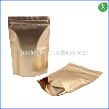 herbal Tea Stand up foil Aluminum Gold zip lock Bag Pouch