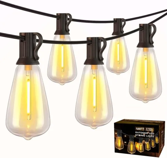 24FT 25Bulb ST38 LED String Lights for Christmas Festival Garden Decor