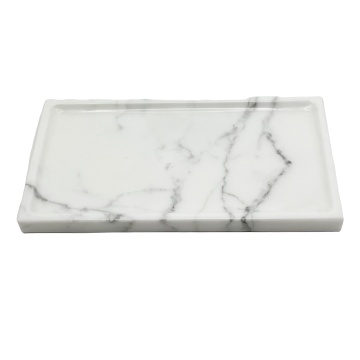 White Marble Tray for Home Interior Design: Kitchen, Living Room, and Bathroom Decoration
