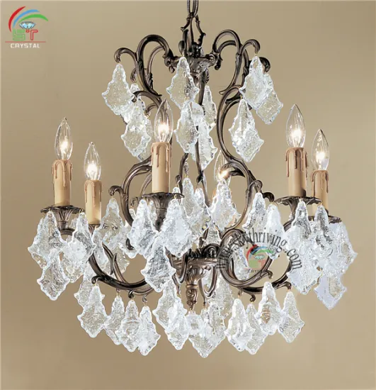 British Light Crystal Chandelier Antique Bronze Finish Classic transparent crystal pendant