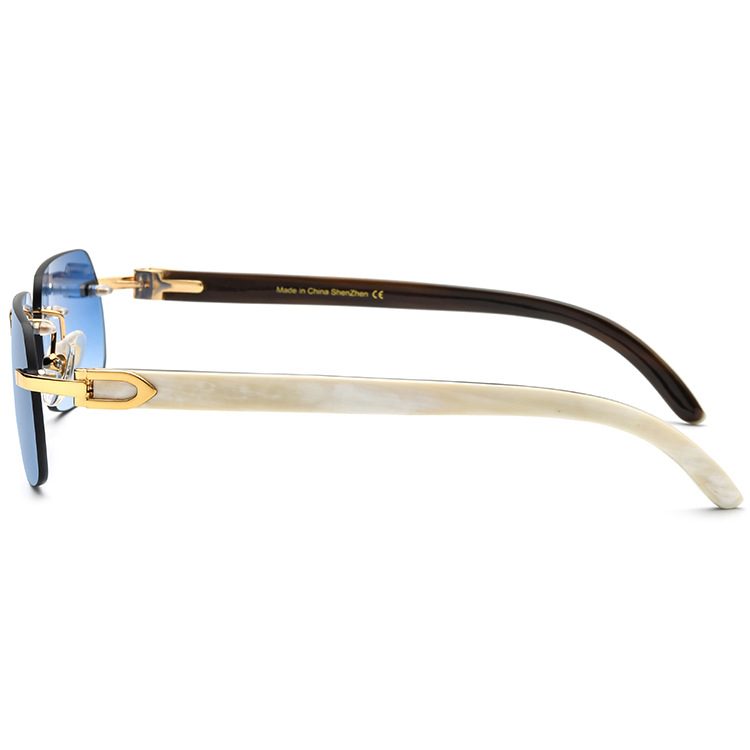 High Quality Rimless Buffalo Horn Sunglasses