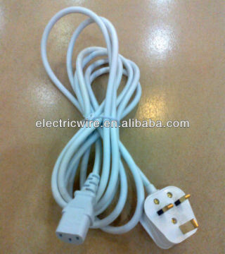 BS 3-pin Plug C13 Connector VDE Flexible PVC Cable