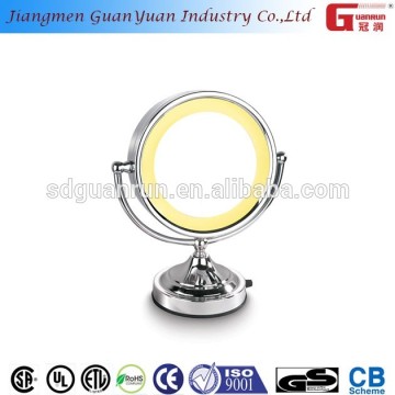 hotel brass finishing silver bathroom mirror side table