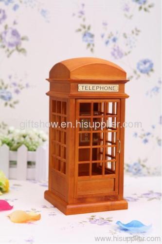 Retro Phone Booth Music Box 