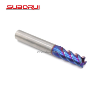SUBORUI 4 Flute CNC 8X20X60L 4T HRC65 Solid Carbide End Mill Cutter