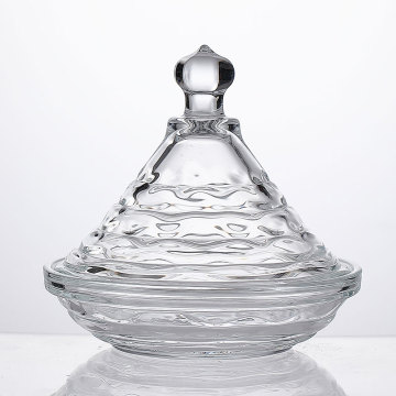 Transparant glas afgesloten tank opslagpot