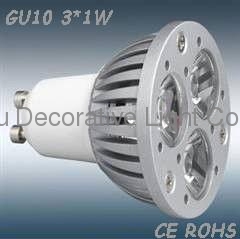 High Power 3*1w GU10 spotlight led 3w/5w/7w/9w from China Manufacture