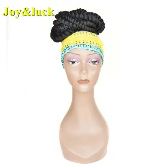Colored Hairband Wig African Women Wholesale Head Band Ladies Scarf Black Short Twist Braided Headband Wig Synthetic Hair Wigs