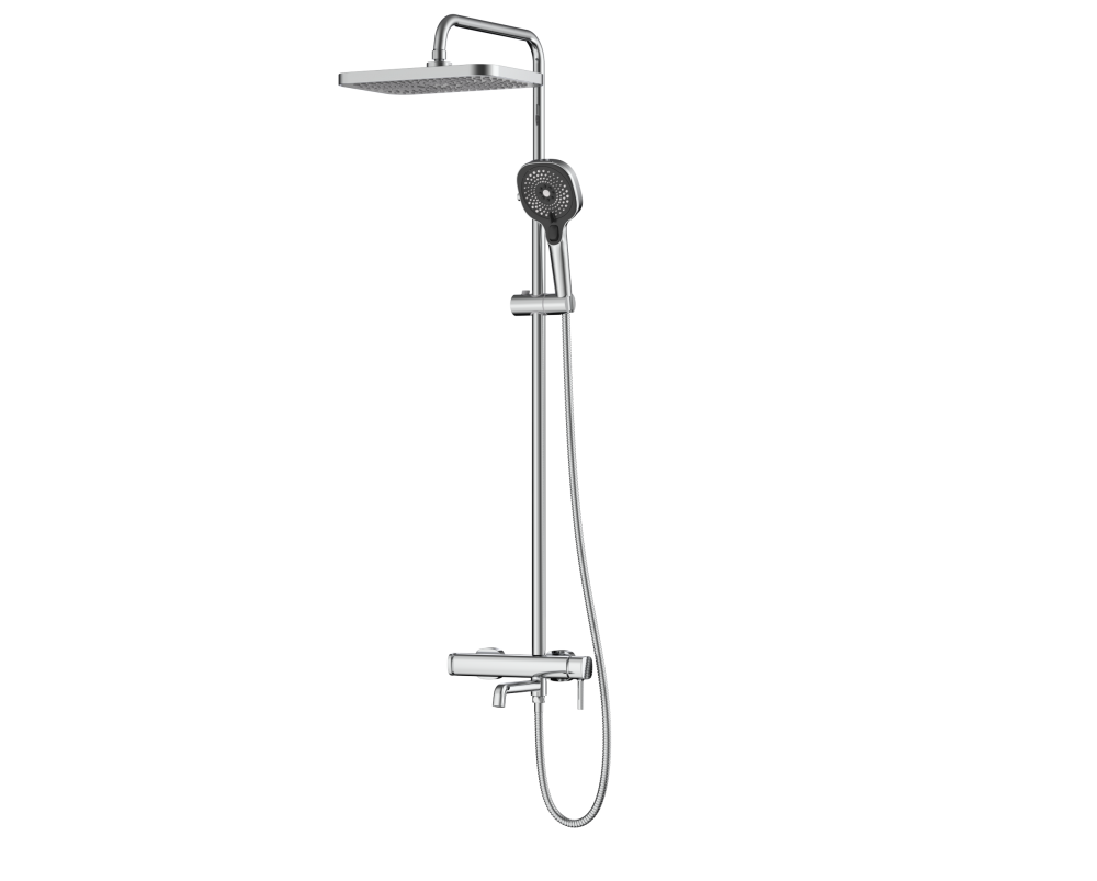 3 functions brass bathtub shower column set