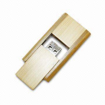 Swivel Wooden USB Flash Drive, Customized Logos