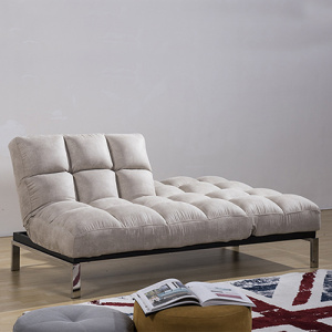 Metalen Benen White Fabric Folding Sofa Bed